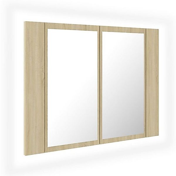 vidaXL Spiegelschrank LED Bad Spiegelschrank Sonoma Eiche 60x12x45 cm Badez günstig online kaufen