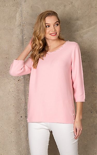 Passioni 3/4 Arm-Pullover mit weißen Perlen günstig online kaufen