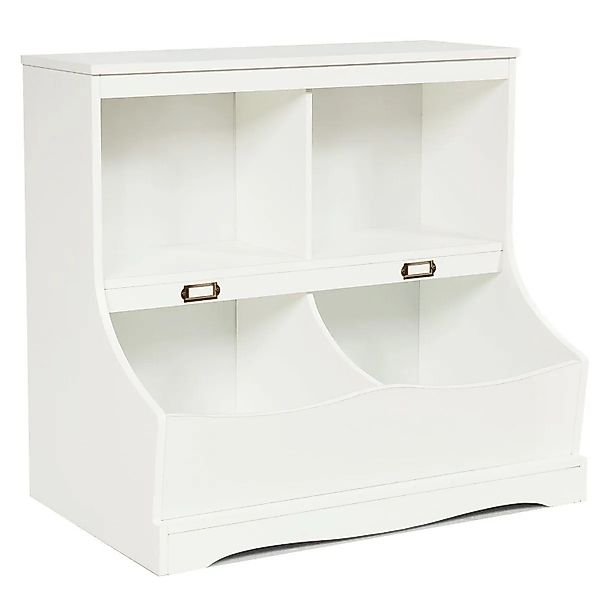Costway Spielzeugregal mit 4 Fächern Weiß 67 x 40 x 62 cm günstig online kaufen