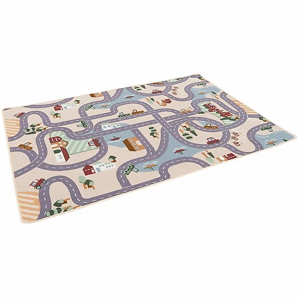 Snapstyle Kinder Spiel Straßenteppich Beige 160x160cm günstig online kaufen