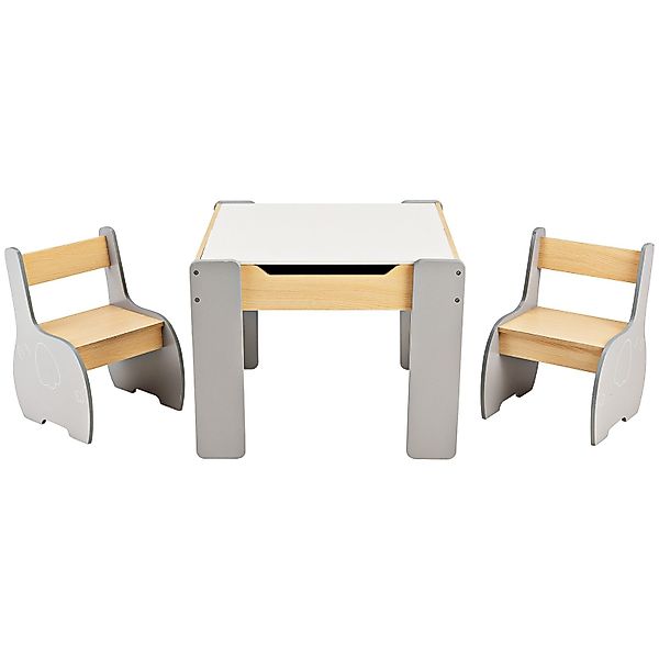 COSTWAY Kindersitzgruppe 3tlg. Kindertisch, aus Holz, günstig online kaufen