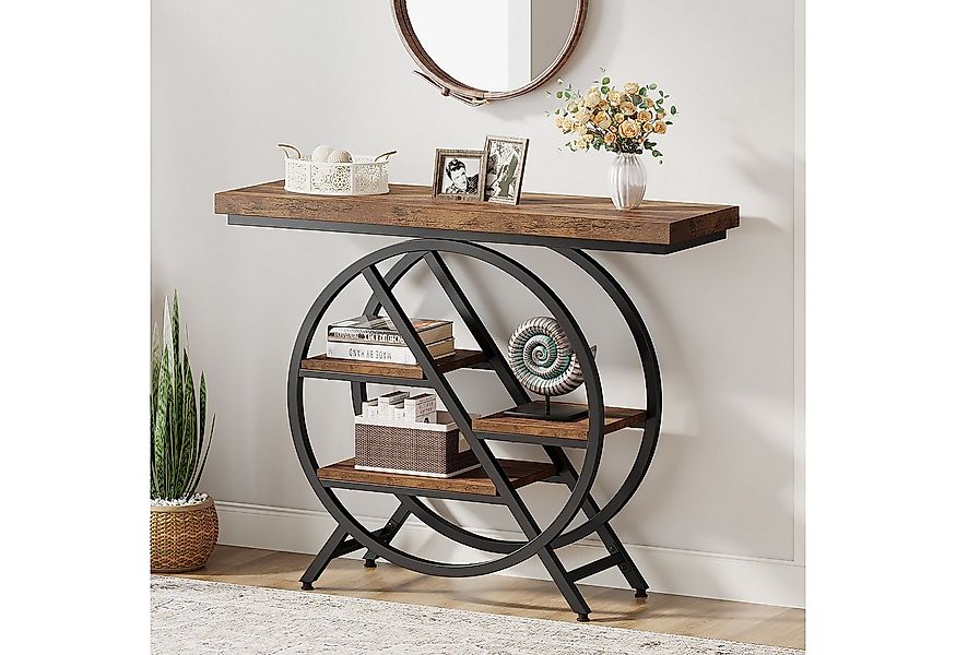 Tribesigns Konsolentisch 100 cm Eingangstisch mit 4-stöckiger regal, Flur S günstig online kaufen