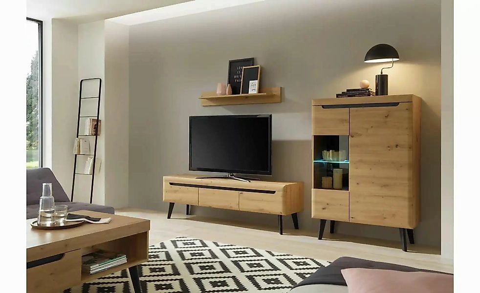 Wohnwand  Tineo ¦ holzfarben ¦ Maße (cm): B: 270 H: 170 T: 40.0 Kommoden & günstig online kaufen