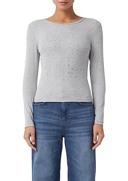 comma casual identity Longsleeve mit Glitzersteinen und aus Viskose günstig online kaufen