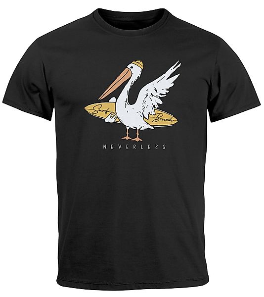Neverless Print-Shirt Herren T-Shirt Pelikan Print günstig online kaufen