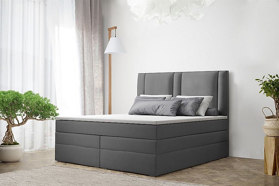 Fun Möbel Boxspringbett Boxspringbett Schlafzimmerbett CANDELA DELUX Kunstl günstig online kaufen
