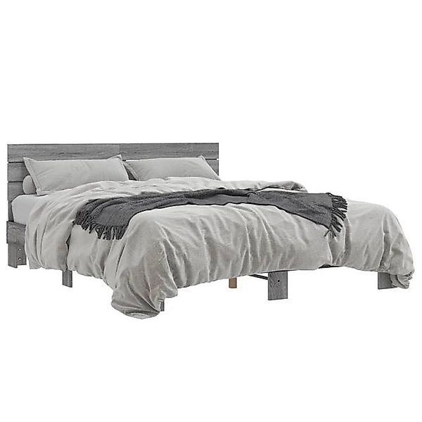 vidaXL Bettgestell, Bettrahmen Braun Eichen-Optik 160x200 cm Holzwerkstoff günstig online kaufen