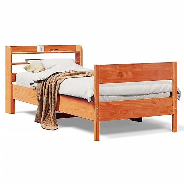 vidaXL Massivholzbett ohne Matratze Wachsbraun 100x200 Kiefernholz 3306935 günstig online kaufen