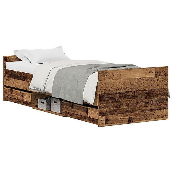 vidaXL Bett Bettgestell ohne Matratze Altholz 75x190 cm Holzwerkstoff (1-tl günstig online kaufen