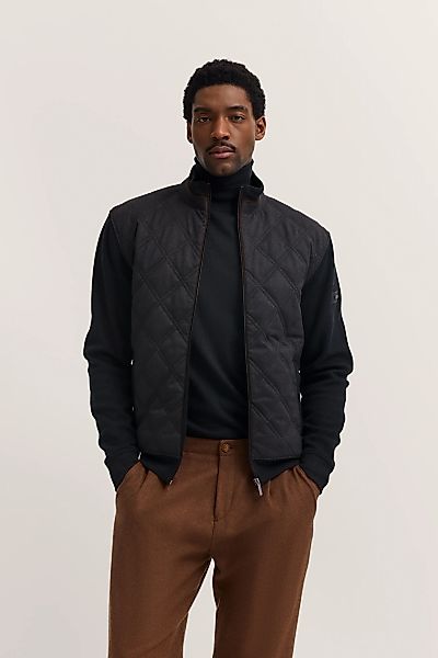bugatti Sweatjacke "Regular Fit", mit Rautensteppung und Stehkragen günstig online kaufen