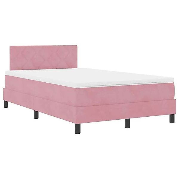 vidaXL LED Boxspringbett mit Matratze Rosa 120 x 190 cm Samt 3342709 günstig online kaufen