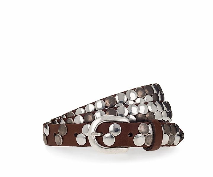 MUSTANG Ledergürtel Echtleder, mit Plattnieten verziert, einfache Dornschli günstig online kaufen