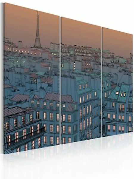 artgeist Wandbild Paris - die Stadt geht zur Ruh blau/orange Gr. 60 x 40 günstig online kaufen