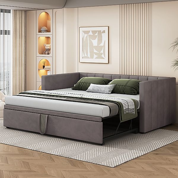 STILVORA Schlafsofa Polsterbett 90×200+180×200 Jugendbett Tagesbett günstig online kaufen