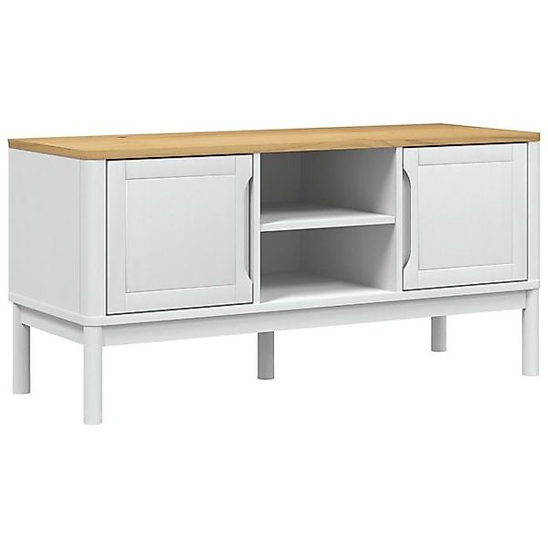 vidaXL TV-Schrank TV-Board FLORO Weiß 114x43x55 cm Massivholz Kiefer günstig online kaufen