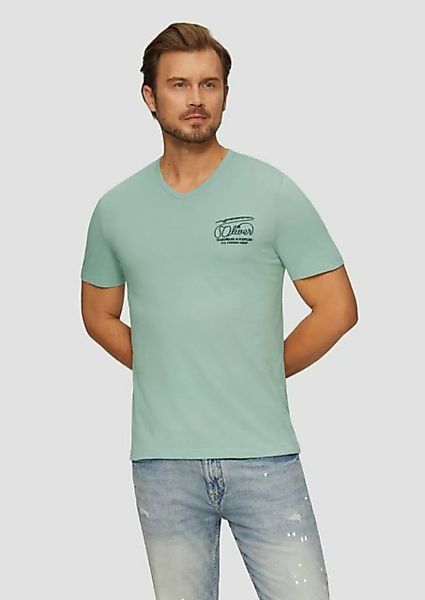 s.Oliver Kurzarmshirt T-Shirt mit Logostickerei Stickerei günstig online kaufen