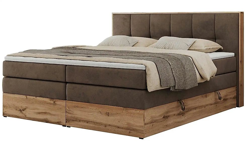 Boxspringbett mit Bettkasten Albero 1 King ¦ braun ¦ Maße (cm): B: 208 H: 1 günstig online kaufen