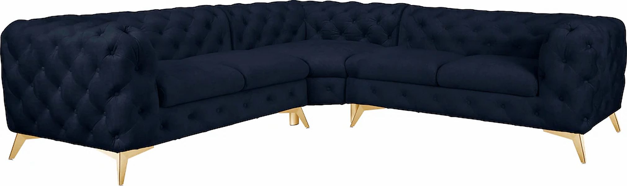 Home affaire Chesterfield-Sofa "Ecksofa GLYNIS L-Form mit Wellenunterfederu günstig online kaufen