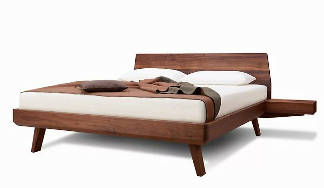 Natur24 Einzelbett Doppelbett Elba 160 x 200 cm in Buche Nuss gebeizt und l günstig online kaufen