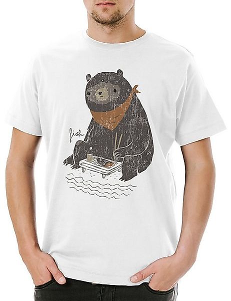 Urban Backwoods Print-Shirt Urban Backwoods Sushi Bear Herren T-Shirt Weiß günstig online kaufen