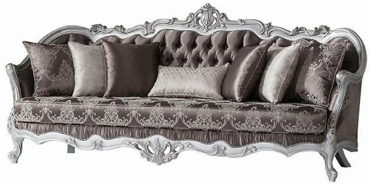 Casa Padrino Sofa Luxus Barock Sofa Bronzefarben / Silber 262 x 90 x H. 113 günstig online kaufen