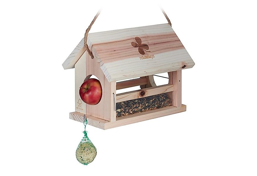 relaxdays Vogelhaus Vogelfutterhaus aus Naturholz günstig online kaufen