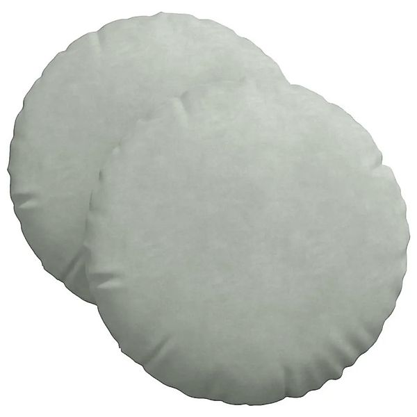 vidaXL Sitzkissen 2 Stück Hellgrau Ø 40 x 13 cm Samt 42014137 günstig online kaufen