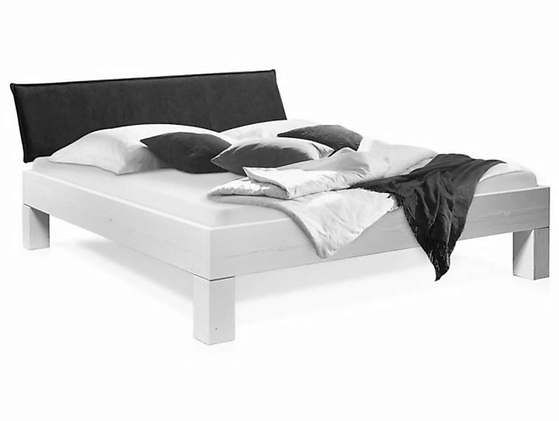 Moebel-Eins Massivholzbett, LUKY 4-Fuß-Bett mit Polster-Kopfteil, Material günstig online kaufen