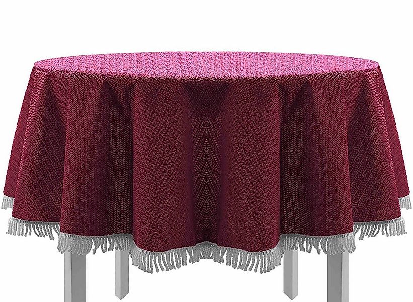 EXKLUSIV HEIMTEXTIL Gartentischdecke Gartentischdecke mit Fransen Tischdeck günstig online kaufen
