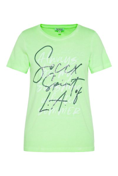 SOCCX Rundhalsshirt mit Pailletten-Schriftzug günstig online kaufen