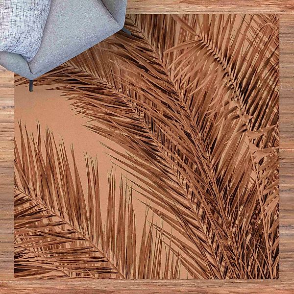 Kork-Teppich Bronzefarbene Palmenwedel günstig online kaufen