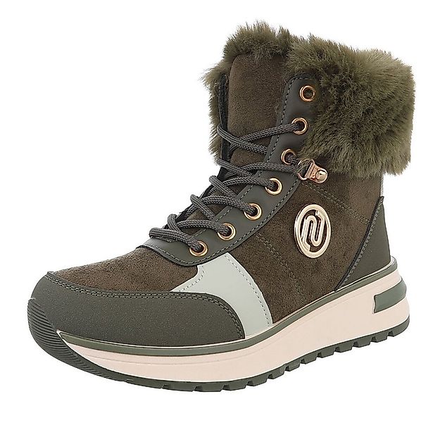Ital-Design Damen Winterboots mit Futter und modischem Design Schnürstiefel günstig online kaufen