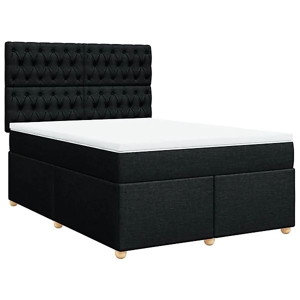 vidaXL Boxspringbett mit Matratze Schwarz 160x200 cm Stoff 3291340 günstig online kaufen