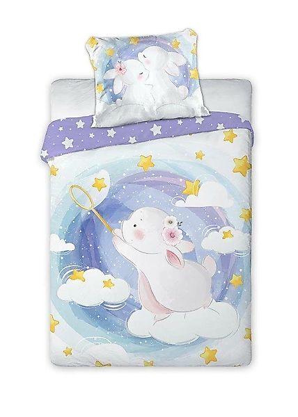FARO pln Babybettwäsche Baby-Bettwäsche „Traumfänger Kaninchen“ 100x135 + 4 günstig online kaufen