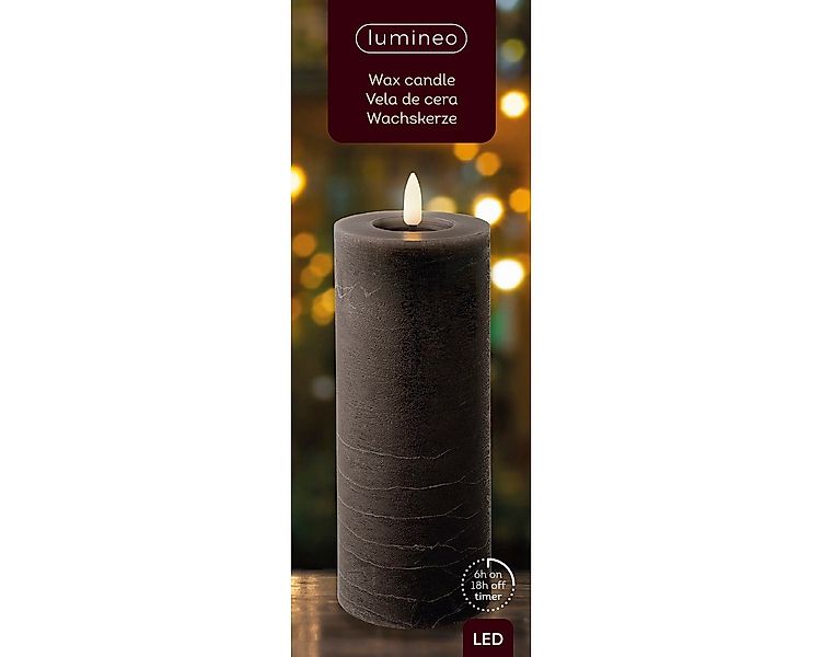 Lumineo LED-Christbaumkerzen Lumineo LED Wachskerze Grau günstig online kaufen