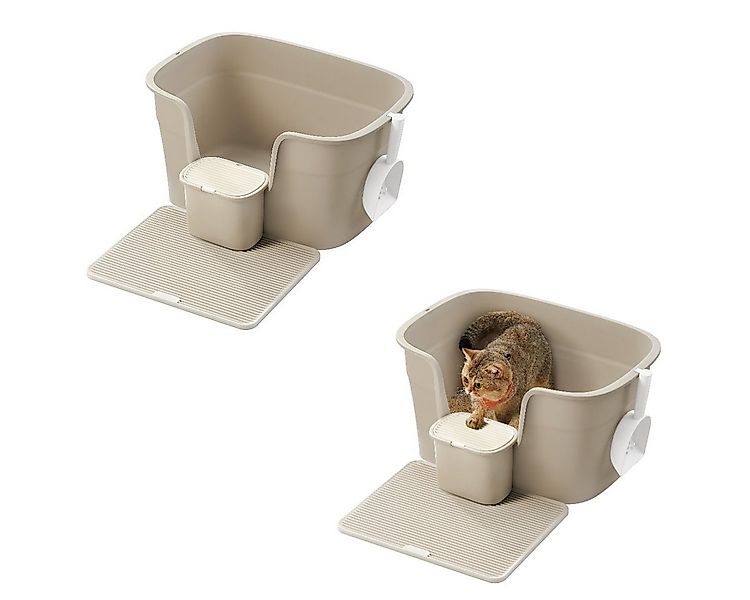 FEANDREA Katzentoilette, für große Katzen, mit hohen Seitenwänden, Schaufel günstig online kaufen