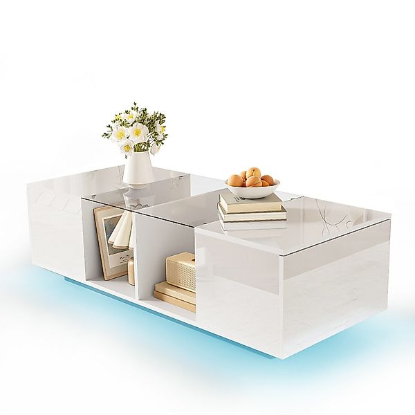 Refined Living Couchtisch mit LED, hochglänzender günstig online kaufen
