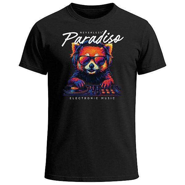 Neverless Print-Shirt Herren T-Shirt DJ Panda günstig online kaufen