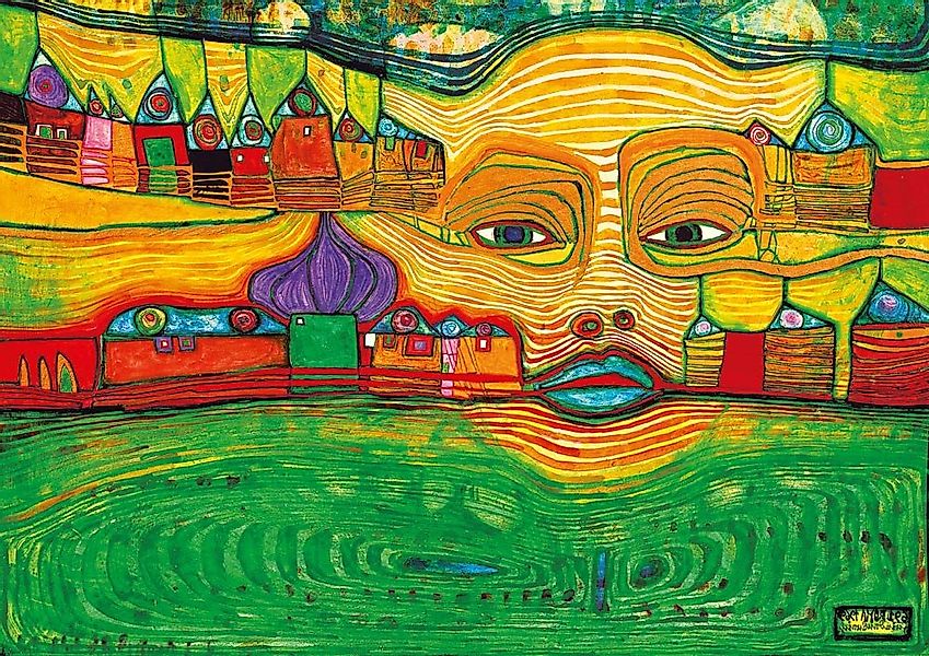 Bluebird Puzzle Puzzle Hundertwasser - Irinaland over the Balkans, 1969, Pu günstig online kaufen