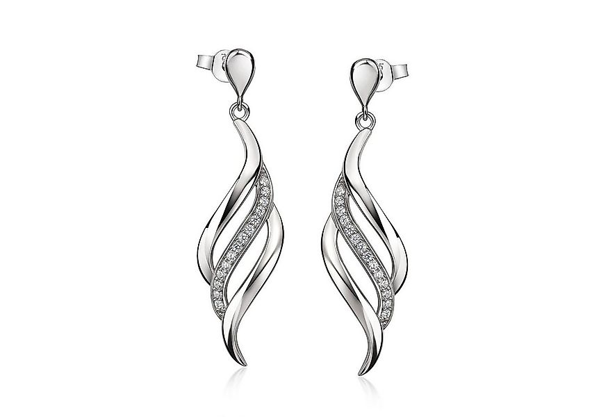 Materia Paar Ohrhänger Damen Silber Zirkonia Elegant SO-455, 925 Sterling S günstig online kaufen