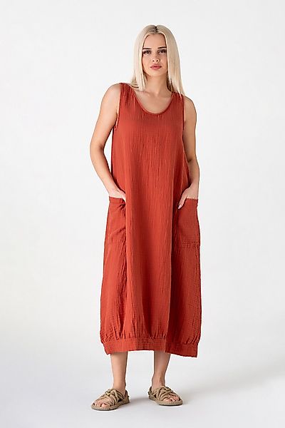 WENOR Sommerkleid Damen Musselin Strandkleid ärmellos günstig online kaufen