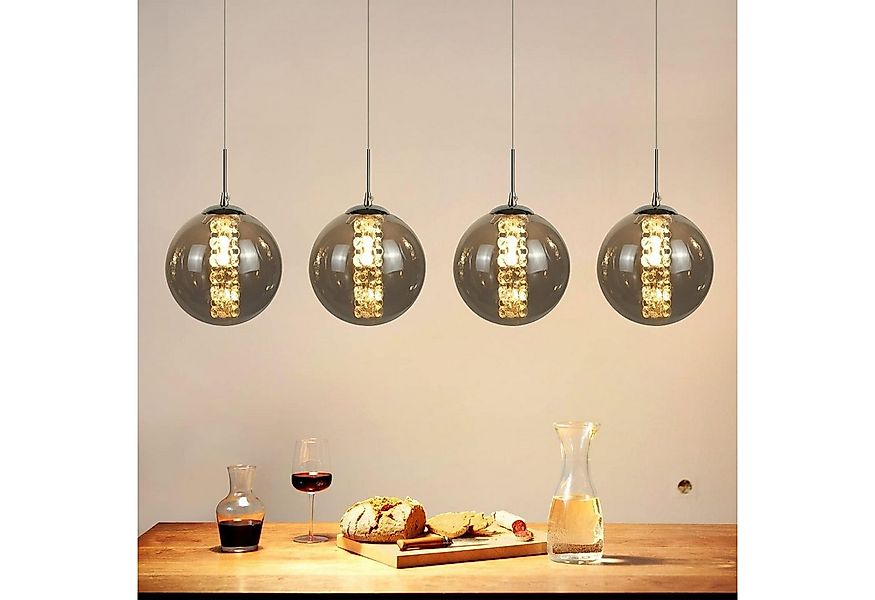 Nettlife Pendelleuchte G9 Pendelleuchte 3-flammig Bernstein/Grau Glas, Höhe günstig online kaufen