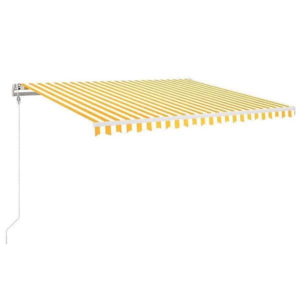 furnicato Markise Automatisch Einziehbar 450x350 cm Gelb und Weiß günstig online kaufen