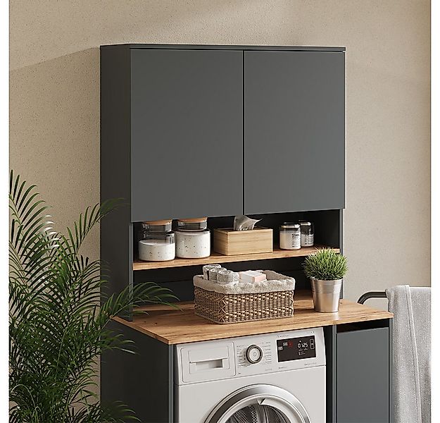 Vicco Waschmaschinenumbauschrank Viktor, Anthrazit/Goldkraft Eiche, 93.6 x günstig online kaufen