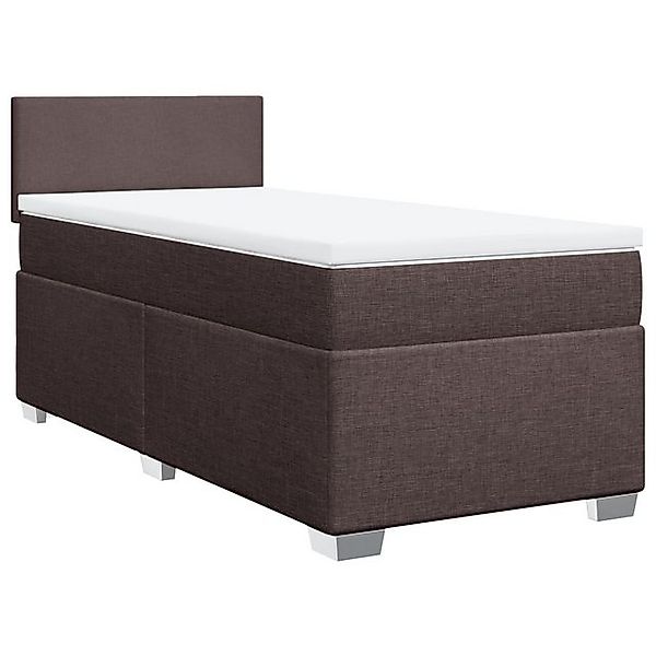 vidaXL Boxspringbett, Boxspringbett mit Matratze Dunkelbraun 90x190 cm Stof günstig online kaufen