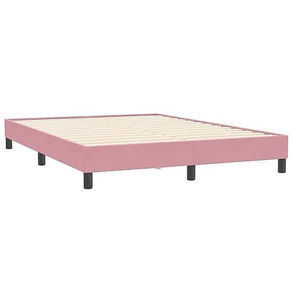 vidaXL Bettgestell Ohne Matratze Rosa 160x210 cm Samt 4101366 günstig online kaufen