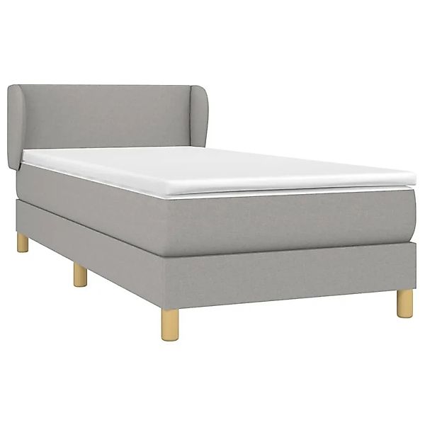 vidaXL Boxspringbett mit Matratze Hellgrau 90x200 cm Stoff 3126613 günstig online kaufen
