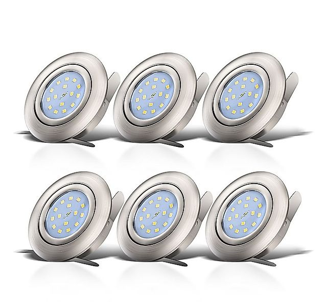 B.K.Licht LED Einbaustrahler 6er SET 6x 5W 400lm 3000K IP23 - 10-03-06-S, L günstig online kaufen