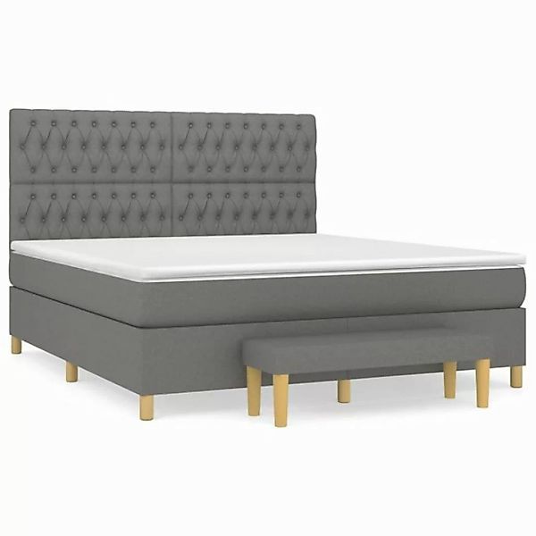 furnicato Bett Boxspringbett mit Matratze Dunkelgrau 180x200 cm Stoff (1-tl günstig online kaufen