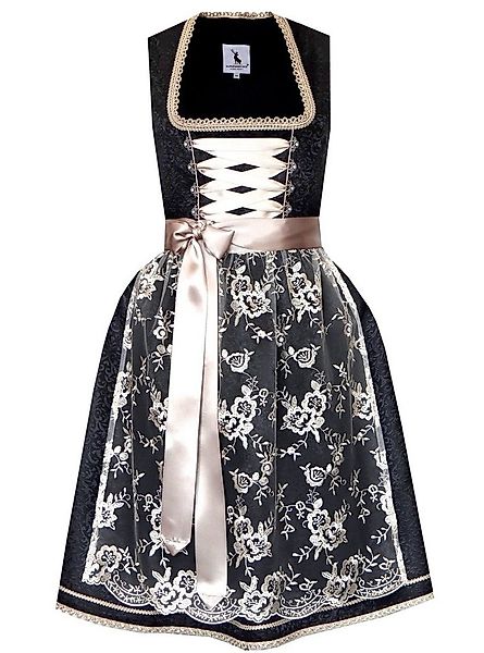 Alpenmärchen Dirndl Dirndl Larissa in schwarz und creme - ALM664 günstig online kaufen